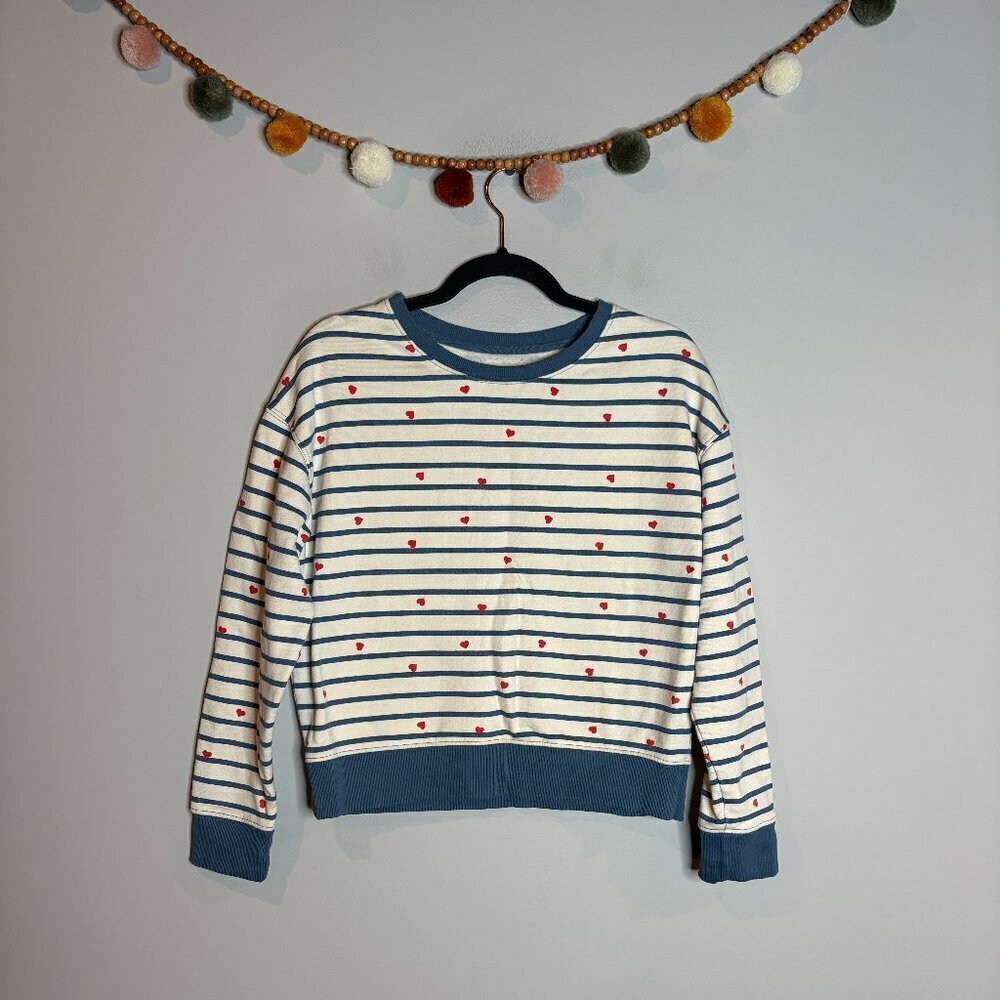 Pact striped heart sweatshirt